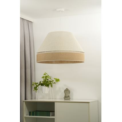 Duolla - Lestenec na vrvici YUTE AVIGNON 1xE27/15W/230V pr. 60 cm siva/rjava
