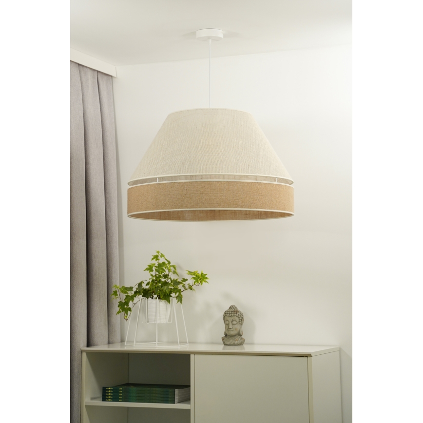 Duolla - Lestenec na vrvici YUTE AVIGNON 1xE27/15W/230V pr. 60 cm siva/rjava