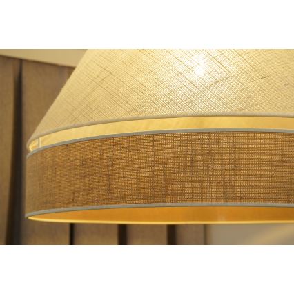 Duolla - Lestenec na vrvici YUTE AVIGNON 1xE27/15W/230V pr. 60 cm siva/rjava