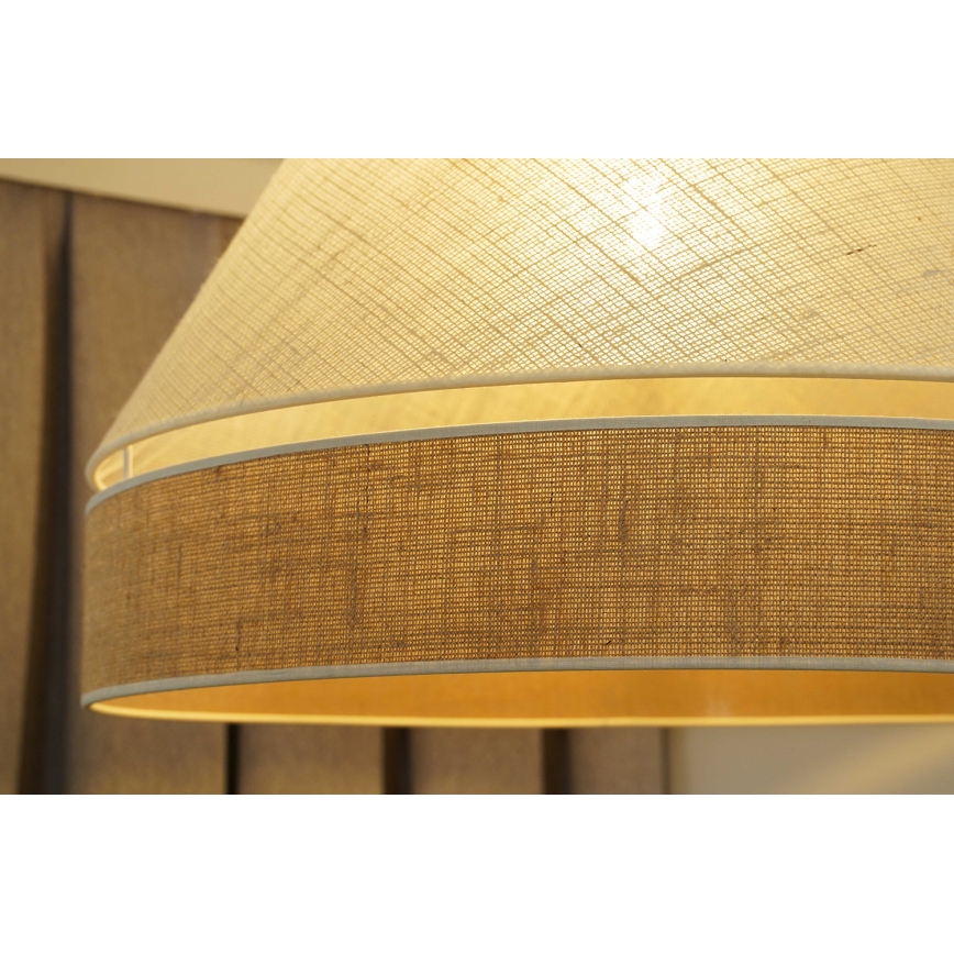 Duolla - Lestenec na vrvici YUTE AVIGNON 1xE27/15W/230V pr. 60 cm siva/rjava