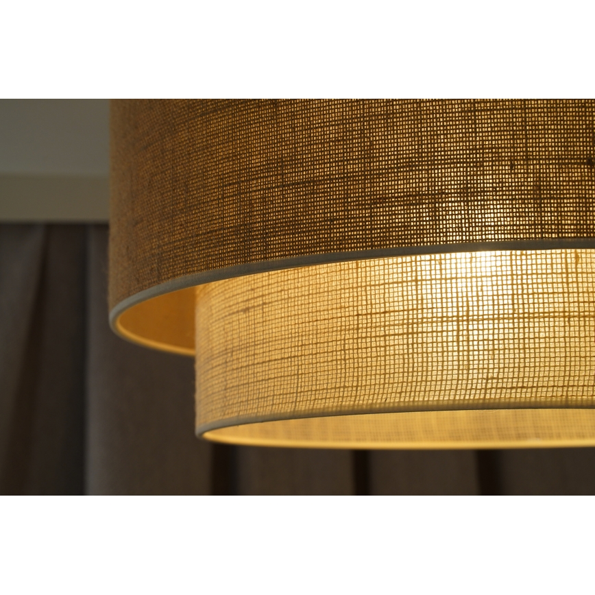 Duolla - Lestenec na vrvici YUTE BOHO 1xE27/15W/230V pr. 45 cm rjava/krem barva
