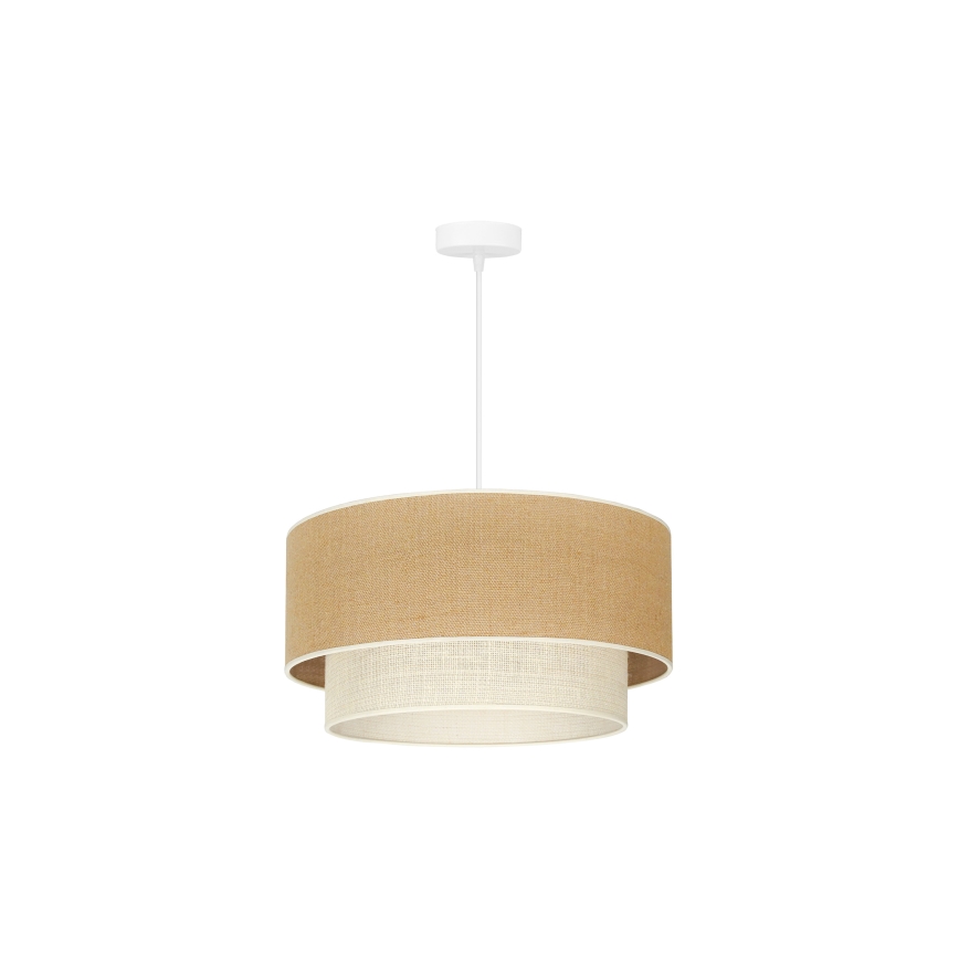 Duolla - Lestenec na vrvici YUTE BOHO 1xE27/15W/230V pr. 45 cm rjava/krem barva