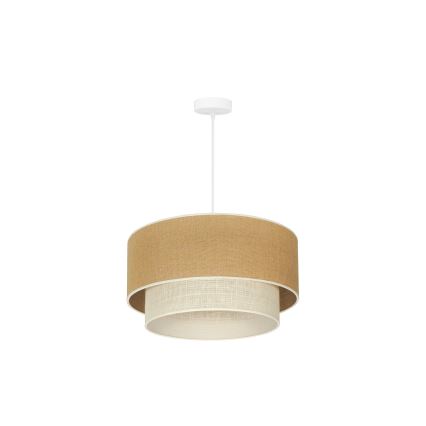 Duolla - Lestenec na vrvici YUTE BOHO 1xE27/15W/230V pr. 45 cm rjava/krem barva