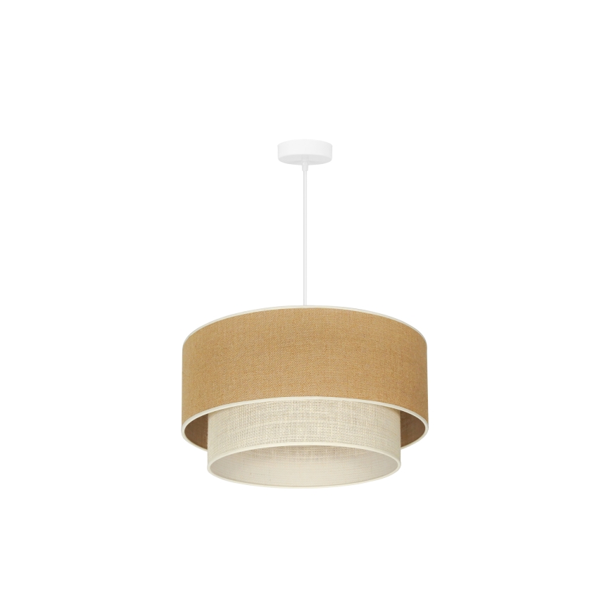 Duolla - Lestenec na vrvici YUTE BOHO 1xE27/15W/230V pr. 45 cm rjava/krem barva