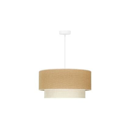 Duolla - Lestenec na vrvici YUTE BOHO 1xE27/15W/230V pr. 45 cm rjava/krem barva
