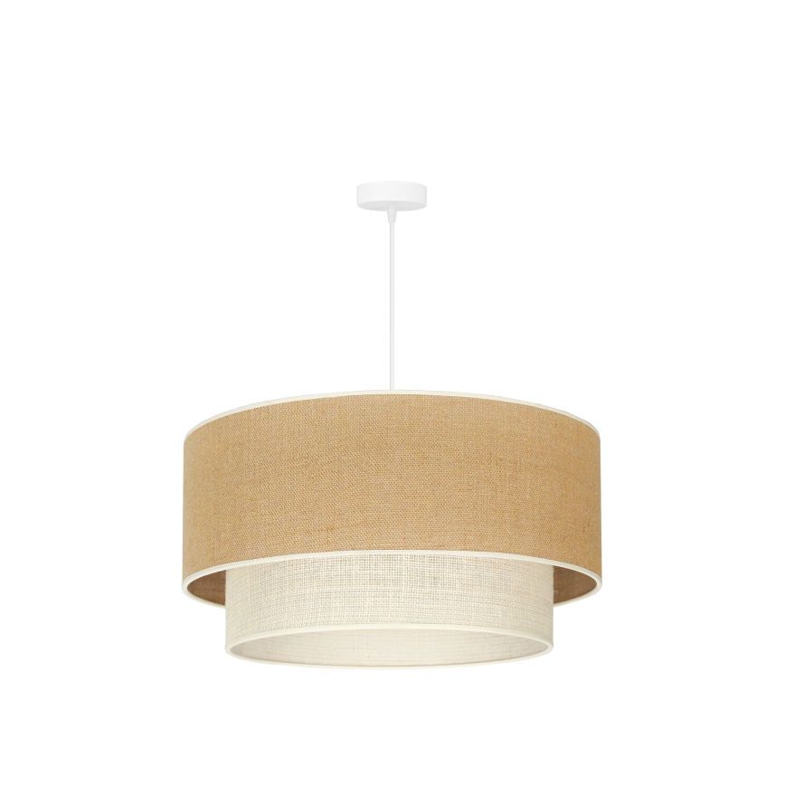 Duolla - Lestenec na vrvici YUTE BOHO 3xE27/15W/230V pr. 60 cm rjava/krem barva