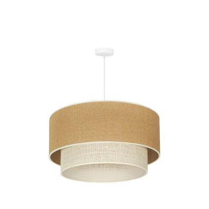Duolla - Lestenec na vrvici YUTE BOHO 3xE27/15W/230V pr. 60 cm rjava/krem barva