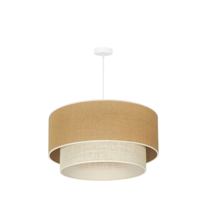 Duolla - Lestenec na vrvici YUTE BOHO 3xE27/15W/230V pr. 60 cm rjava/krem barva