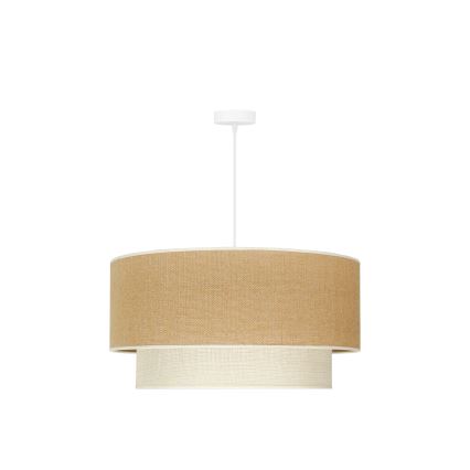 Duolla - Lestenec na vrvici YUTE BOHO 3xE27/15W/230V pr. 60 cm rjava/krem barva