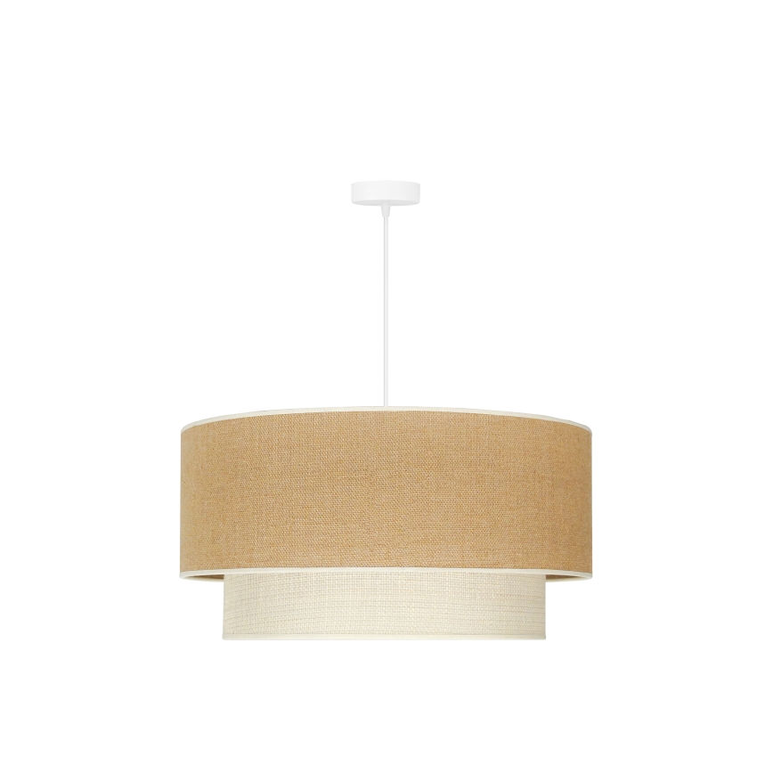 Duolla - Lestenec na vrvici YUTE BOHO 3xE27/15W/230V pr. 60 cm rjava/krem barva