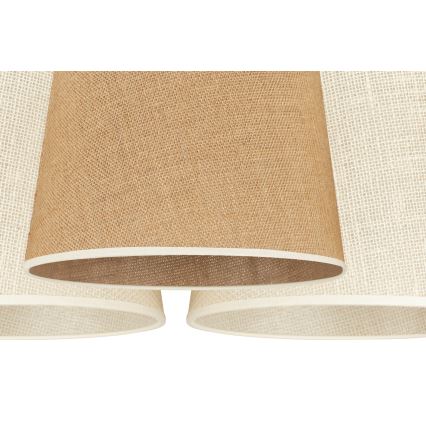 Duolla - Lestenec na vrvici YUTE ROSSA 3xE27/15W/230V siva/rjava