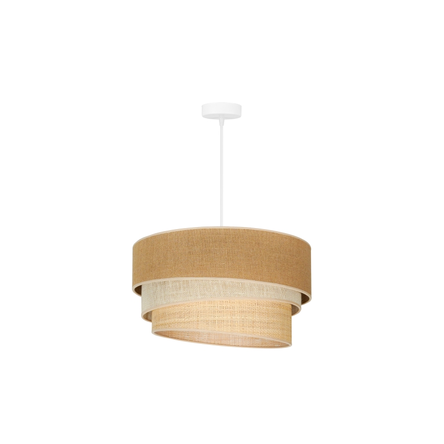 Duolla - Lestenec na vrvici YUTE TRIO 1xE27/15W/230V pr. 45 cm rjava/siva/bež