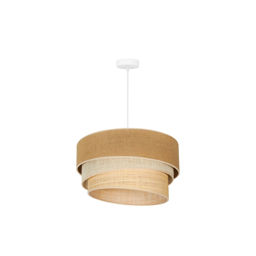 Duolla - Lestenec na vrvici YUTE TRIO 1xE27/15W/230V pr. 45 cm rjava/siva/bež