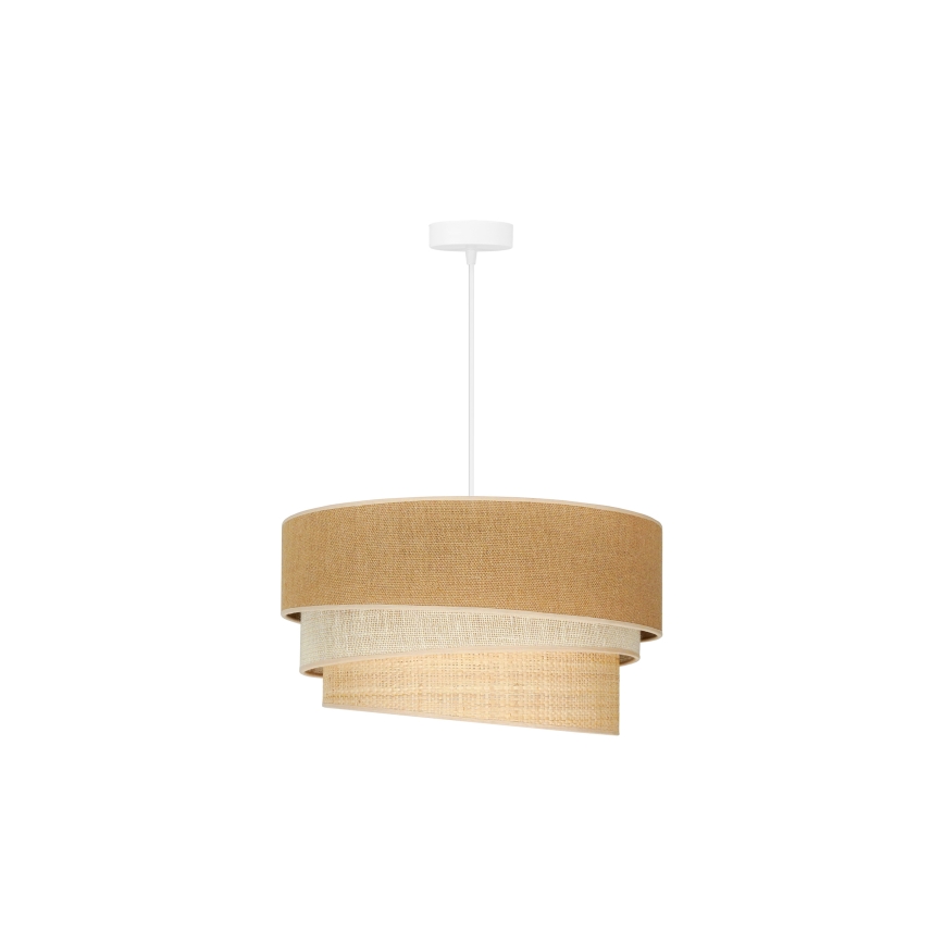 Duolla - Lestenec na vrvici YUTE TRIO 1xE27/15W/230V pr. 45 cm rjava/siva/bež