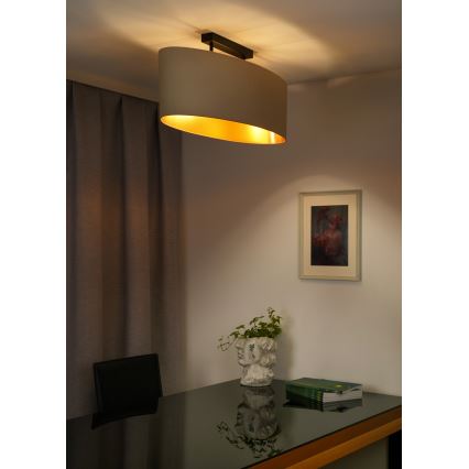 Duolla - Lestenec OVAL VEGAN 2xE27/15W/230V krem barva