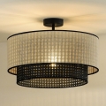 Duolla - Lestenec RATTAN YUTE 1xE27/15W/230V pr. 45 cm krem barva/črna