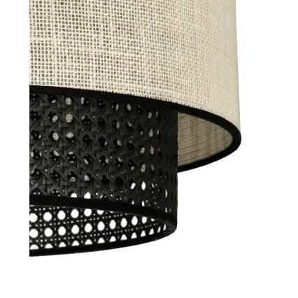 Duolla - Lestenec RATTAN YUTE 1xE27/15W/230V pr. 45 cm krem barva/črna