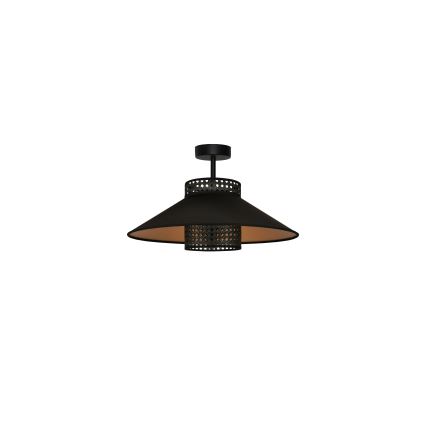 Duolla - Lestenec RIO RATTAN 1xE27/15W/230V pr. 45 cm črna/zlata