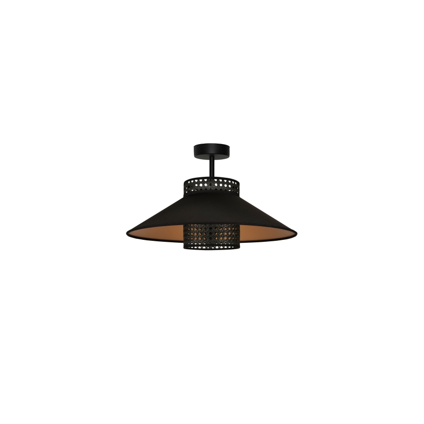 Duolla - Lestenec RIO RATTAN 1xE27/15W/230V pr. 45 cm črna/zlata