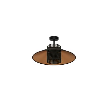 Duolla - Lestenec RIO RATTAN 1xE27/15W/230V pr. 45 cm črna/zlata