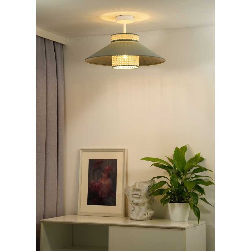Duolla - Lestenec RIO RATTAN 1xE27/15W/230V pr. 45 cm zelena/ratan