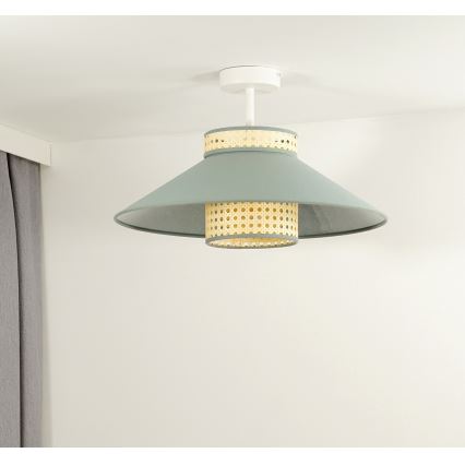 Duolla - Lestenec RIO RATTAN 1xE27/15W/230V pr. 45 cm zelena/ratan