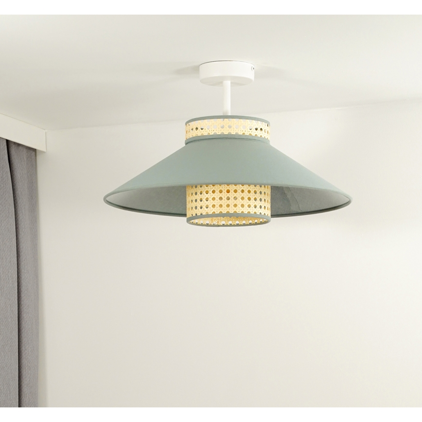 Duolla - Lestenec RIO RATTAN 1xE27/15W/230V pr. 45 cm zelena/ratan