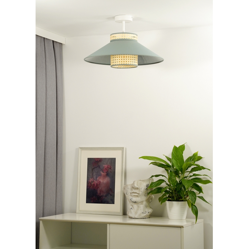 Duolla - Lestenec RIO RATTAN 1xE27/15W/230V pr. 45 cm zelena/ratan