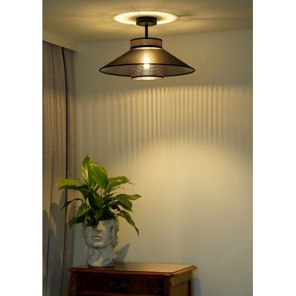 Duolla - Lestenec RIO SHINY 1xE27/15W/230V pr. 45 cm črna/baker