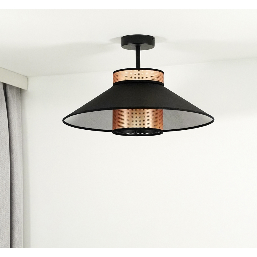 Duolla - Lestenec RIO SHINY 1xE27/15W/230V pr. 45 cm črna/baker