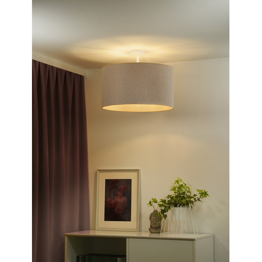 Duolla - Lestenec ROLLER ECO RECYCLING 1xE27/15W/230V pr. 45 cm krem barva