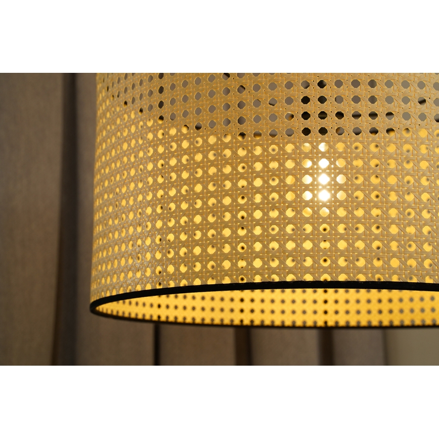 Duolla - Lestenec ROLLER RATTAN 1xE27/15W/230V pr. 45 cm bež/črna