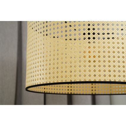 Duolla - Lestenec ROLLER RATTAN 1xE27/15W/230V pr. 45 cm bež/črna