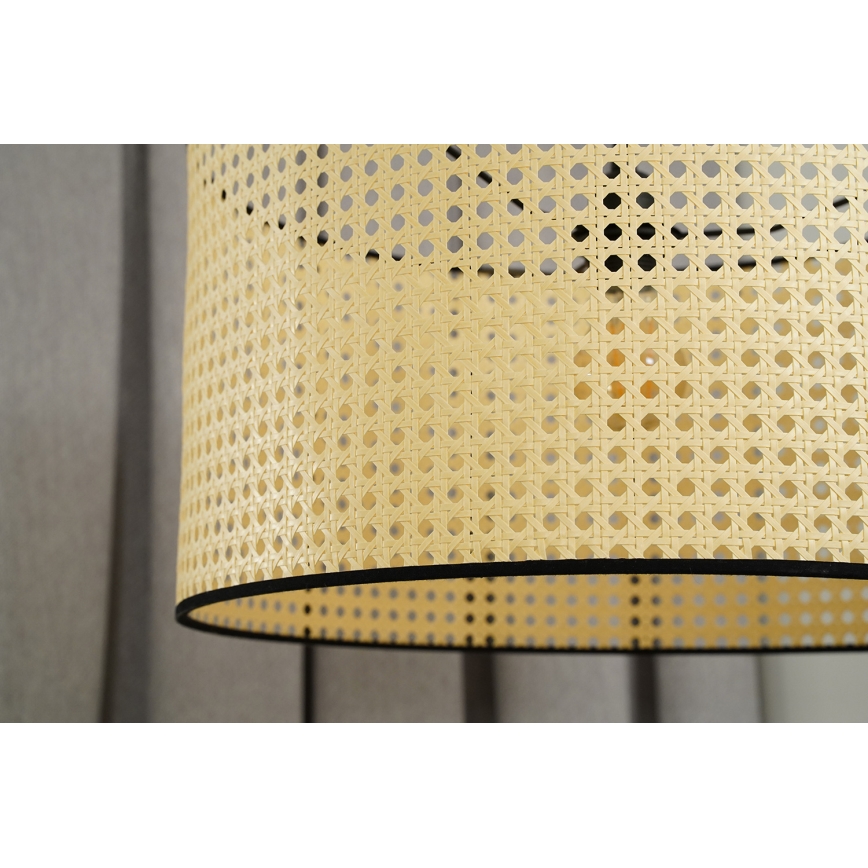 Duolla - Lestenec ROLLER RATTAN 1xE27/15W/230V pr. 45 cm bež/črna