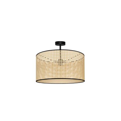 Duolla - Lestenec ROLLER RATTAN 1xE27/15W/230V pr. 45 cm bež/črna