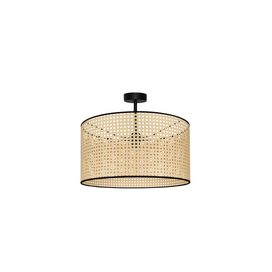 Duolla - Lestenec ROLLER RATTAN 1xE27/15W/230V pr. 45 cm bež/črna