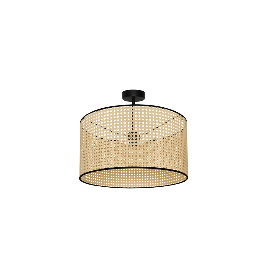 Duolla - Lestenec ROLLER RATTAN 1xE27/15W/230V pr. 45 cm bež/črna