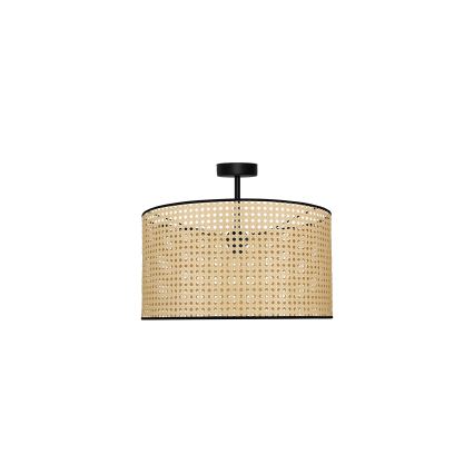 Duolla - Lestenec ROLLER RATTAN 1xE27/15W/230V pr. 45 cm bež/črna