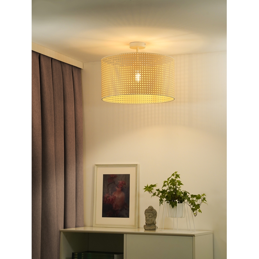Duolla - Lestenec ROLLER RATTAN 1xE27/15W/230V pr. 45 cm bež