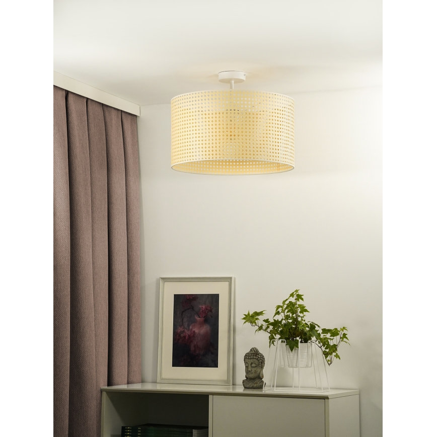 Duolla - Lestenec ROLLER RATTAN 1xE27/15W/230V pr. 45 cm bež