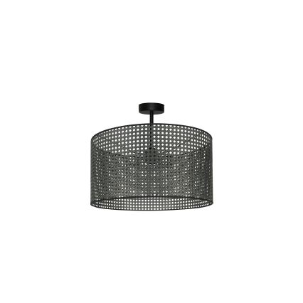 Duolla - Lestenec ROLLER RATTAN 1xE27/15W/230V pr. 45 cm črna