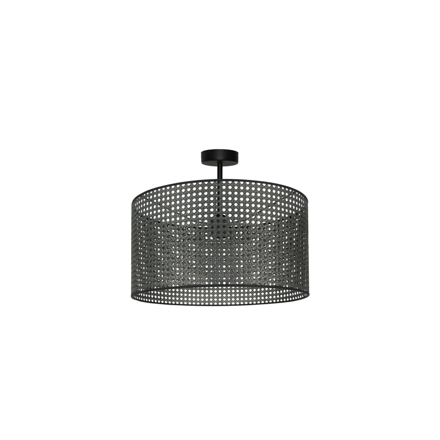 Duolla - Lestenec ROLLER RATTAN 1xE27/15W/230V pr. 45 cm črna