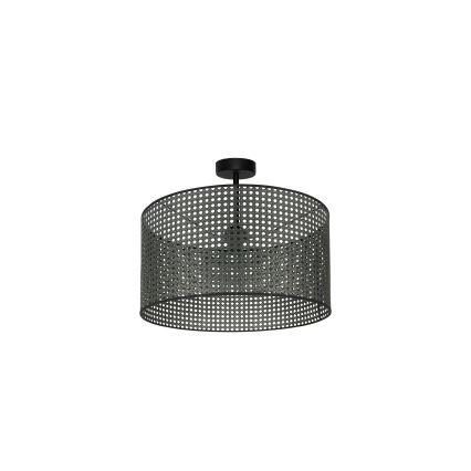 Duolla - Lestenec ROLLER RATTAN 1xE27/15W/230V pr. 45 cm črna