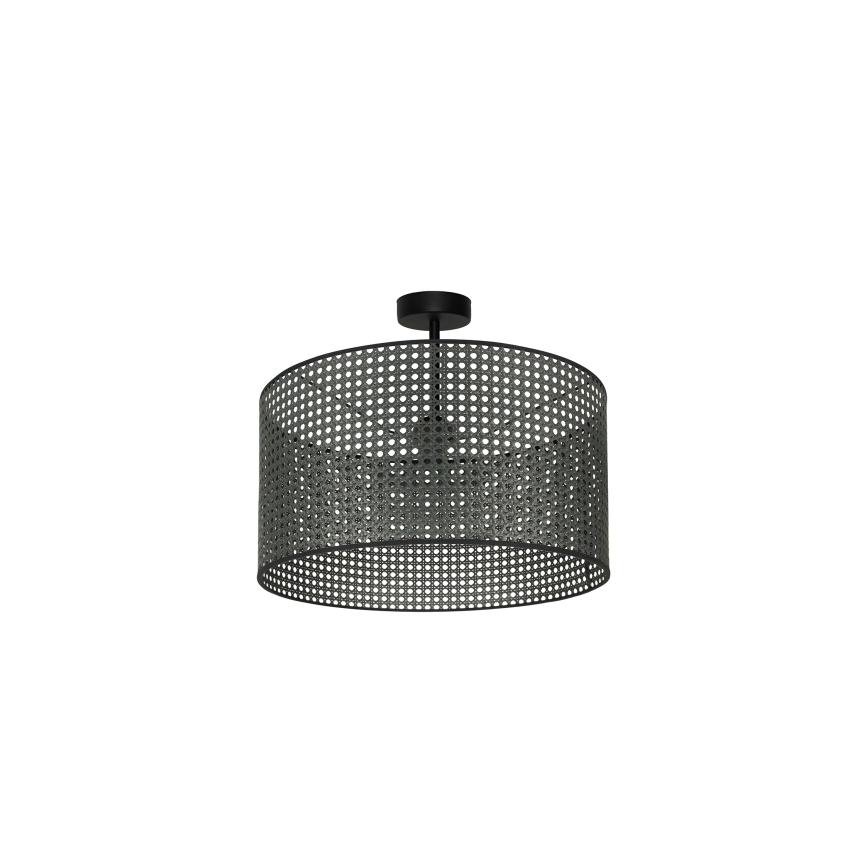 Duolla - Lestenec ROLLER RATTAN 1xE27/15W/230V pr. 45 cm črna