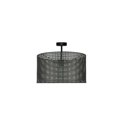 Duolla - Lestenec ROLLER RATTAN 1xE27/15W/230V pr. 45 cm črna
