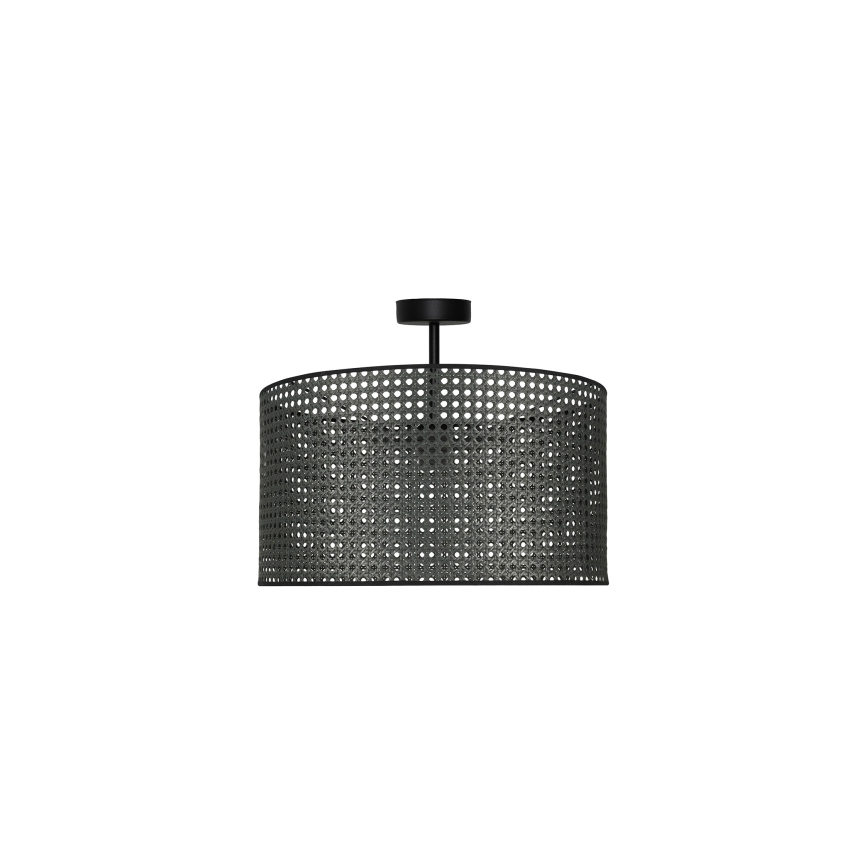 Duolla - Lestenec ROLLER RATTAN 1xE27/15W/230V pr. 45 cm črna