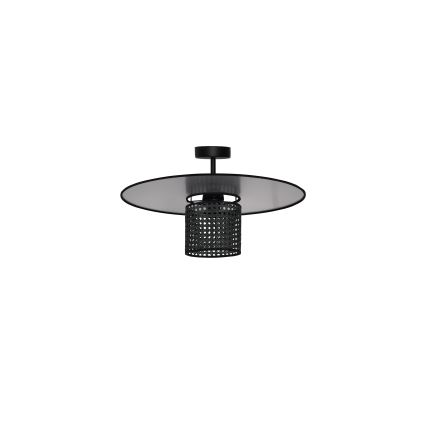 Duolla - Lestenec TOKYO RATTAN 1xE27/15W/230V pr. 50 cm črna/srebrna