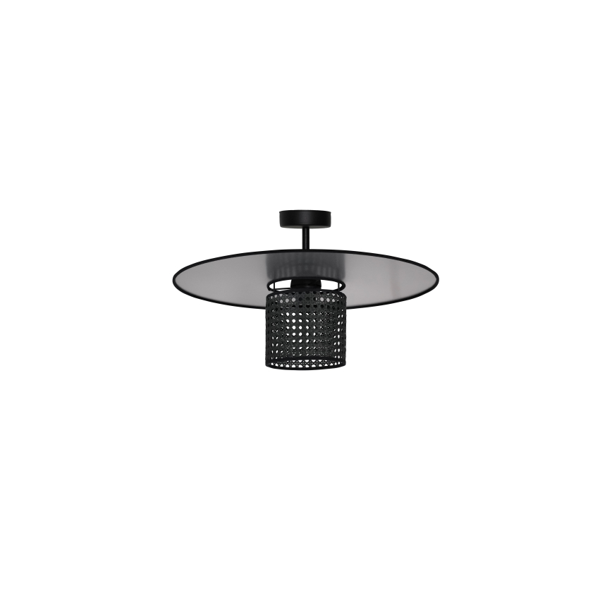 Duolla - Lestenec TOKYO RATTAN 1xE27/15W/230V pr. 50 cm črna/srebrna