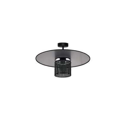 Duolla - Lestenec TOKYO RATTAN 1xE27/15W/230V pr. 50 cm črna/srebrna