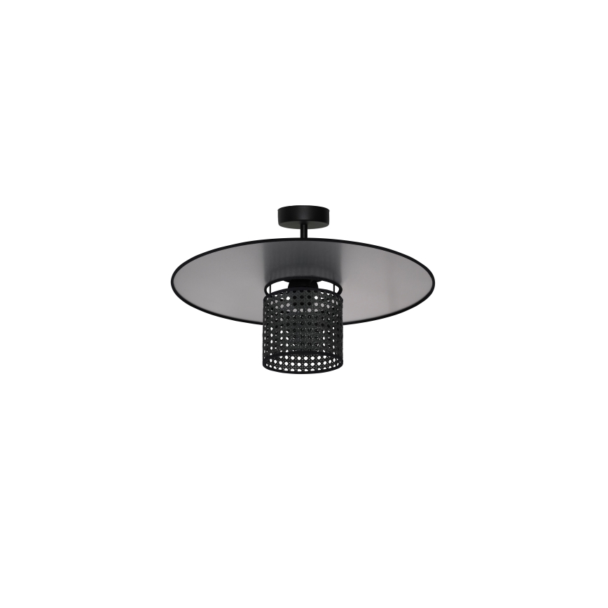 Duolla - Lestenec TOKYO RATTAN 1xE27/15W/230V pr. 50 cm črna/srebrna